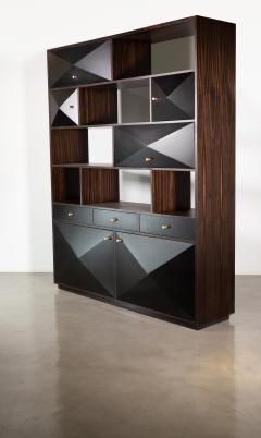 Costantini Design Macassar Ebony Modern Shelf Unit with Bronze Pulls from Costantini Zeno - 2341558