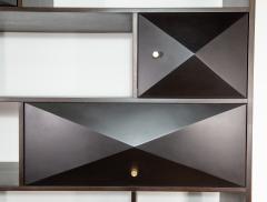  Costantini Design Macassar Ebony Modern Shelf Unit with Bronze Pulls from Costantini Zeno - 2341561