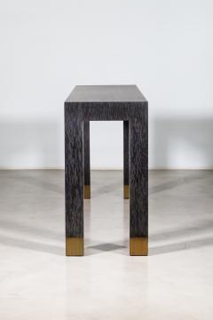  Costantini Design Minimal Console Table with Bronze Sabots in Black Maple Wood by Costantini Dino - 2647388