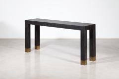  Costantini Design Minimal Console Table with Bronze Sabots in Black Maple Wood by Costantini Dino - 2647389