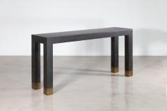  Costantini Design Minimal Console Table with Bronze Sabots in Black Maple Wood by Costantini Dino - 2647391