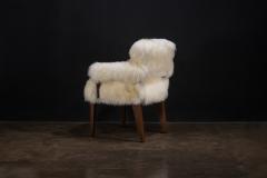  Costantini Design Modern Armchair in Exotic Wood and Sheepskin by Costantini Bruno Ovino Armchair - 4436193