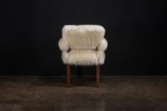  Costantini Design Modern Armchair in Exotic Wood and Sheepskin by Costantini Bruno Ovino Armchair - 4436195