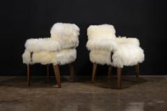  Costantini Design Modern Armchair in Exotic Wood and Sheepskin by Costantini Bruno Ovino Armchair - 4436196
