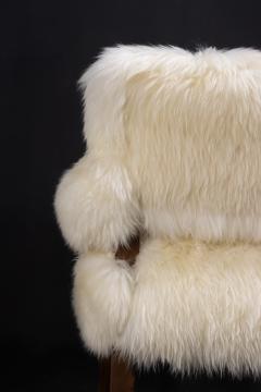  Costantini Design Modern Armchair in Exotic Wood and Sheepskin by Costantini Bruno Ovino Armchair - 4436201