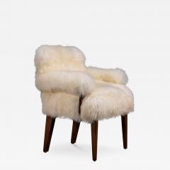  Costantini Design Modern Armchair in Exotic Wood and Sheepskin by Costantini Bruno Ovino Armchair - 4436202