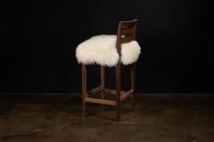 Costantini Design Modern Bar Stool in Argentine Rosewood and Sheepskin by Costantini Renzo Ovino - 4693698
