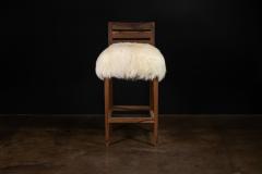  Costantini Design Modern Bar Stool in Argentine Rosewood and Sheepskin by Costantini Renzo Ovino - 4693700