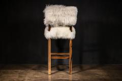  Costantini Design Modern Bar Stool in Exotic Wood and Sheepskin from Costantini Bruno - 3522452