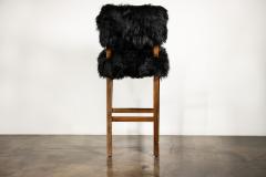  Costantini Design Modern Bar Stool in Exotic Wood and Sheepskin from Costantini Bruno - 3666268