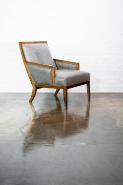  Costantini Design Modern Exotic Wood and Leather Lounge Chair by Costantini Belgrano In Stock - 2090010