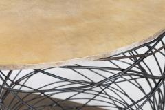  Costantini Design Modern Steel Wire and Parchment Side Table Richiamo Pergamino Table IN STOCK - 4458037