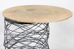  Costantini Design Modern Steel Wire and Parchment Side Table Richiamo Pergamino Table IN STOCK - 4458044