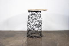  Costantini Design Modern Steel Wire and Parchment Side Table Richiamo Pergamino Table IN STOCK - 4458047