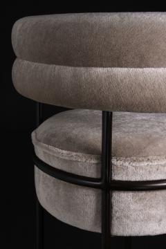  Costantini Design Modern Upholstered Round Bar Stool in COM and Metal by Costantini Mirabella - 3478477