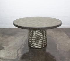  Costantini Design Modern Upholstered Table with Metallic Carved Base from Costantini Giada - 3304752