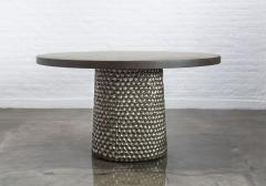  Costantini Design Modern Upholstered Table with Metallic Carved Base from Costantini Giada - 3304753