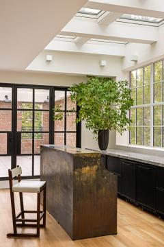  Costantini Design Patinated Metal Reception Bar with Bronze Undertones by Costantini Monolito - 4675835