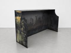  Costantini Design Patinated Metal Reception Bar with Bronze Undertones by Costantini Monolito - 4676217