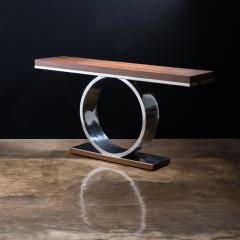  Costantini Design Polished Steel and Wood Console Table from Costantini Donte - 2060694