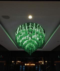  Costantini Design Raffaela Hand Blown Green Glass and Steel Chandelier by Costantini - 3326355
