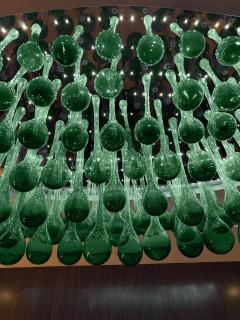  Costantini Design Raffaela Hand Blown Green Glass and Steel Chandelier by Costantini - 3326356