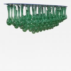  Costantini Design Raffaela Hand Blown Green Glass and Steel Chandelier by Costantini - 3330760