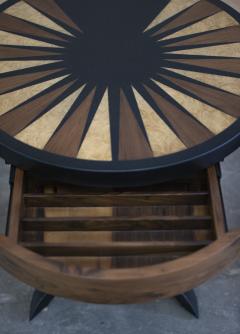  Costantini Design Round Backgammon Cocktail Table in Ebony and Bird s Eye Maple Inlay Cherchio - 2823454