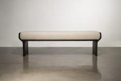  Costantini Design Sculptural Modern Oil Rubbed Bronze and Fabric Bench by Costantini Elia - 4098487