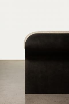  Costantini Design Sculptural Modern Oil Rubbed Bronze and Fabric Bench by Costantini Elia - 4098489