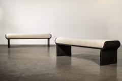  Costantini Design Sculptural Modern Oil Rubbed Bronze and Fabric Bench by Costantini Elia - 4098490