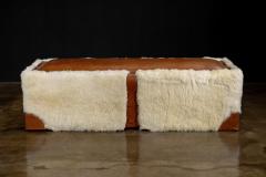  Costantini Design Sheepskin and Leather Custom Contemporary Bench by Costantini Ovino - 4600636