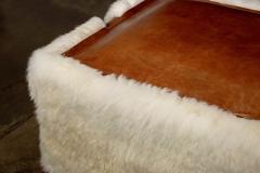  Costantini Design Sheepskin and Leather Custom Contemporary Bench by Costantini Ovino - 4600639