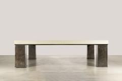  Costantini Design Square Modern Metal Parchment Coffee Table by Costantini Michelangelo - 3781632