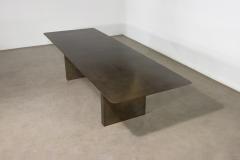  Costantini Design Twin Pedestal Table in Gun Metal Patinated Steel by Costantini Andre Fierro - 4496858