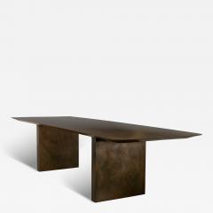  Costantini Design Twin Pedestal Table in Gun Metal Patinated Steel by Costantini Andre Fierro - 4497273