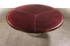  Costantini Design Upholstered Round Game Table with Metallic Carved Base from Costantini Tosca - 3172195