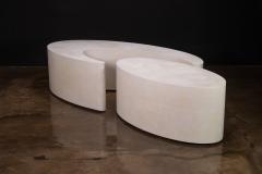  Costantini Design White Parchment Modern Sculptural Nesting Coffee Tables by Costantini Cadenza - 4690861