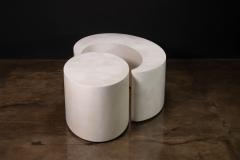  Costantini Design White Parchment Modern Sculptural Nesting Coffee Tables by Costantini Cadenza - 4690867