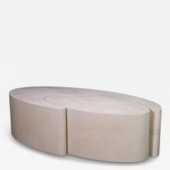  Costantini Design White Parchment Modern Sculptural Nesting Coffee Tables by Costantini Cadenza - 4691071