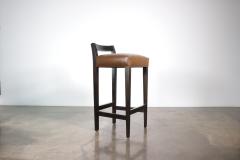  Costantini Design Wood Contemporary Low Back Stool in Leather from Costantini Umberto In Stock - 4691488