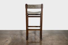  Costantini Design Wood Counter Stool with Slung Leather and Bronze by Costantini Piero In Stock - 4691521