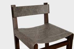  Costantini Design Wood Counter Stool with Slung Leather and Bronze by Costantini Piero In Stock - 4691526