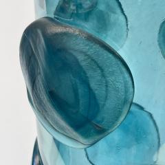  Costantini Murano Late 20th Century Pair of Light Blue Murano Art Glass Vases by Costantini - 2905102