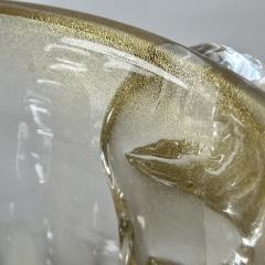  Costantini Murano Late 20th Century Pair of Transparent w Gold Glittering Murano Art Glass Vases - 3297148