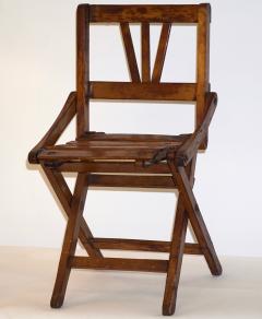  Cosulich Interiors Antiques Antique 1950s Italian Handcrafted Oak Doll Miniature Folding Chair - 724209