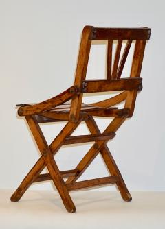  Cosulich Interiors Antiques Antique 1950s Italian Handcrafted Oak Doll Miniature Folding Chair - 724212