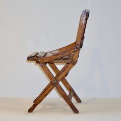  Cosulich Interiors Antiques Antique 1950s Italian Handcrafted Oak Doll Miniature Folding Chair - 724213