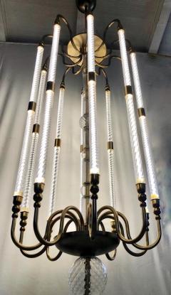  Cosulich Interiors Antiques Contemporary Bespoke Italian Monumental Murano Glass Antique Brass Open Lantern - 2057643