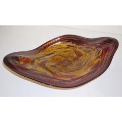  Cosulich Interiors Antiques Contemporary Red Purple Yellow Amber Gold Blown Art Glass Centerpiece Platter - 924034